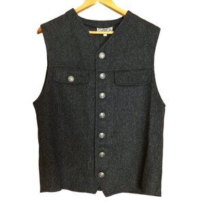 Vintage Soel Men's Wool Sleeveless Vest Gray Size L Royal Marines Button Up